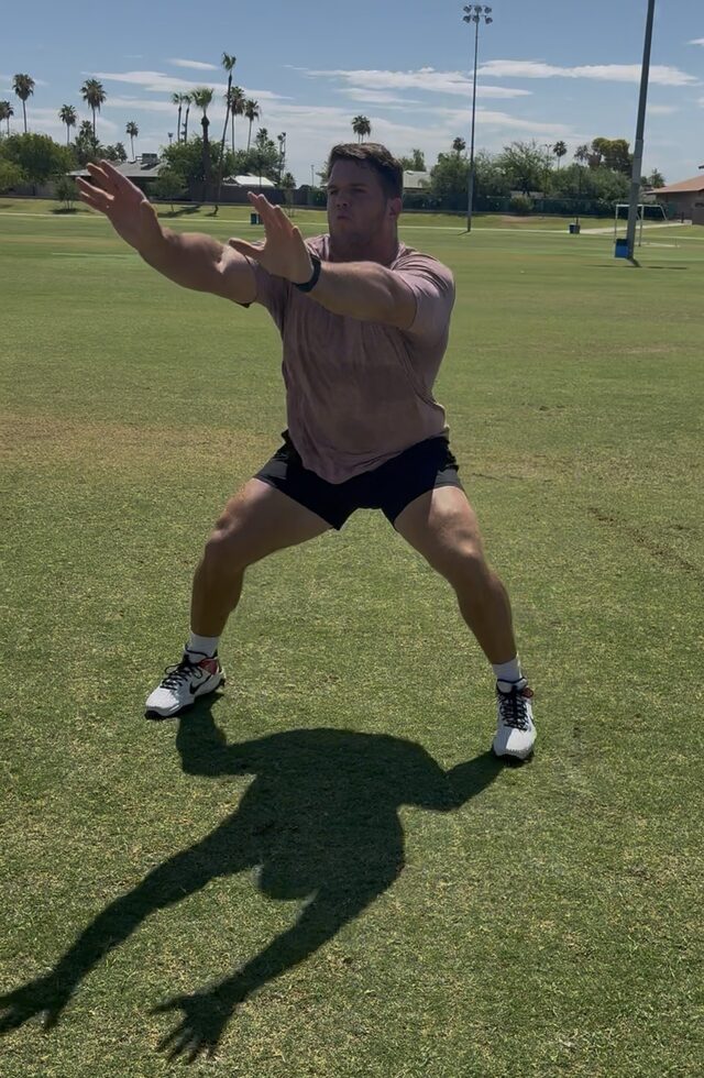 Athlete training punch drill