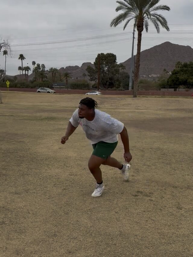 Athlete running drill