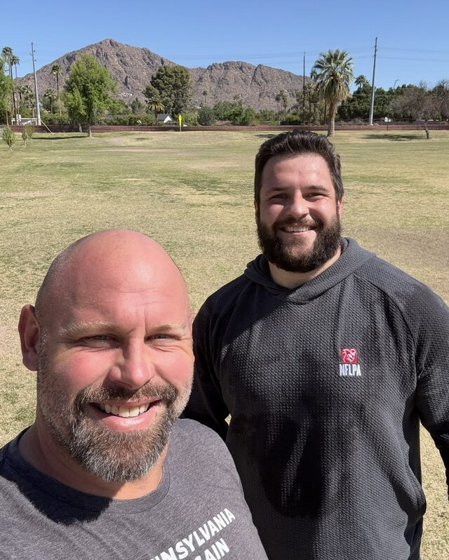 AQ Shipley with a trained athlete