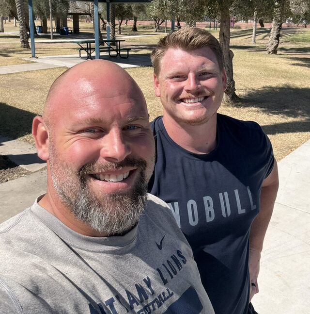 Coach with a trained athlete
